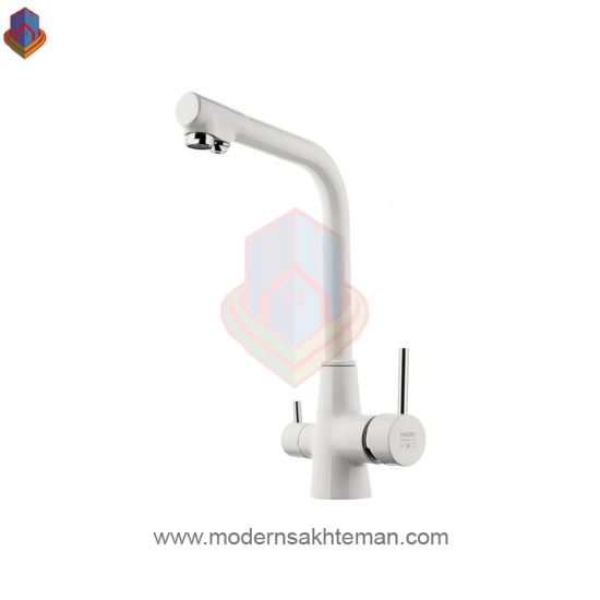 0001396_-_550 شیر ظرفشویی دو منظوره پدیده مدل تینا سفید کروم - Image 1