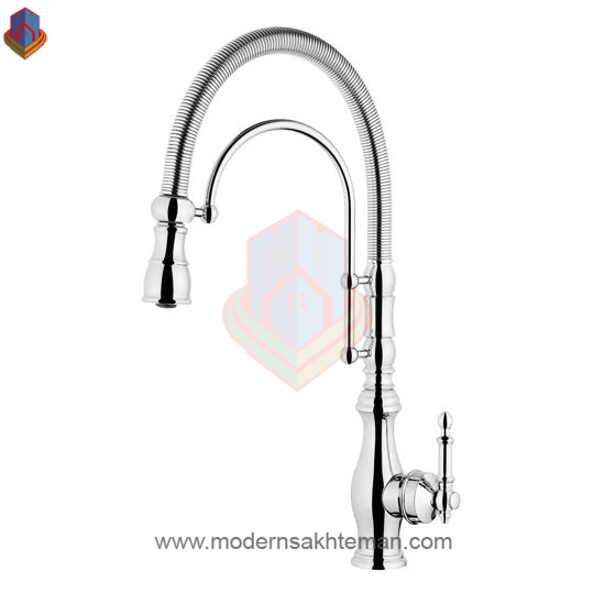 0001401_-_550 شیر ظرفشویی فنری پدیده مدل رزا کروم - Image 1