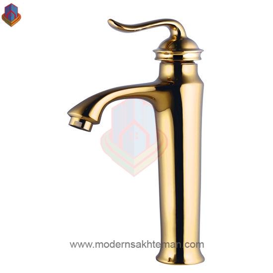 0001462_-_550 شیر روشویی پایه بلند پدیده مدل الگانت طلایی مات - Image 1