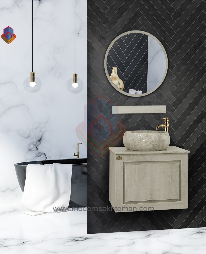 10 روشویی کابینتی فول ست پرشین مدل الیزه طوسی - Image 1