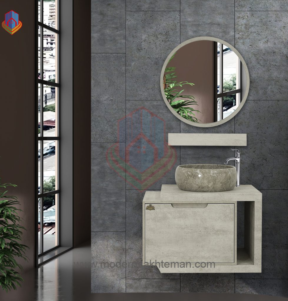 12 روشویی کابینتی پرشین مدل ماربل طوسی - Image 1