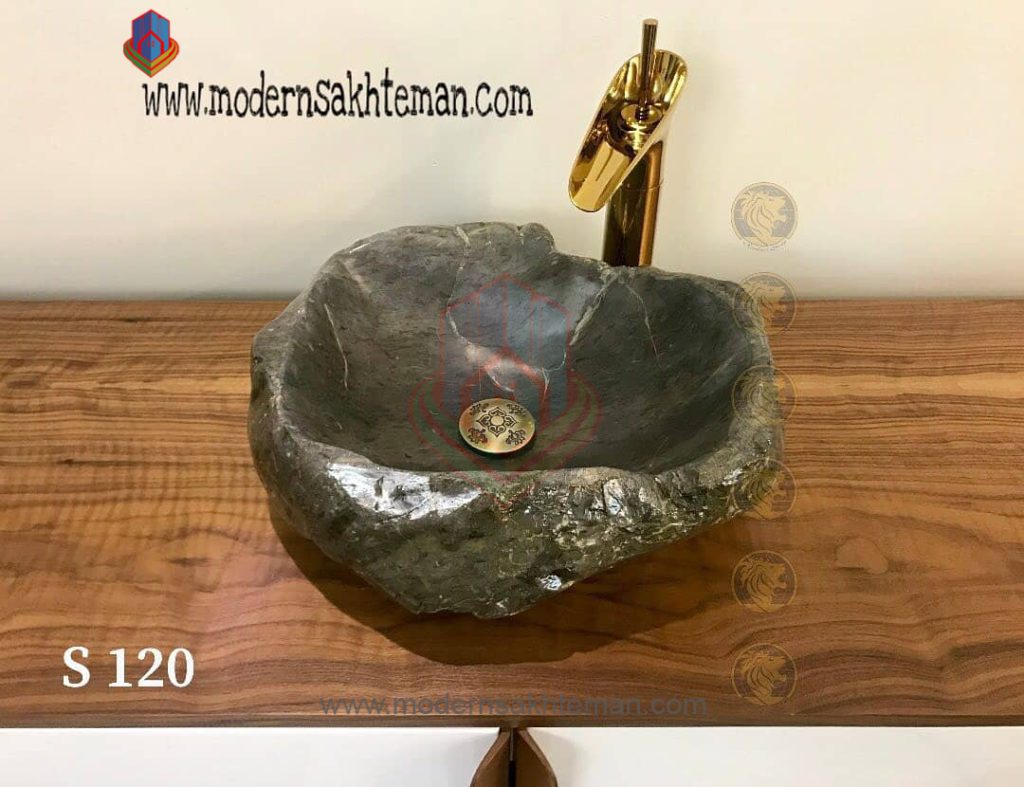 کاسه روشویی سنگی رودخانه ی مدل s120 کاسه روشویی سنگی رودخانه ی مدل s120