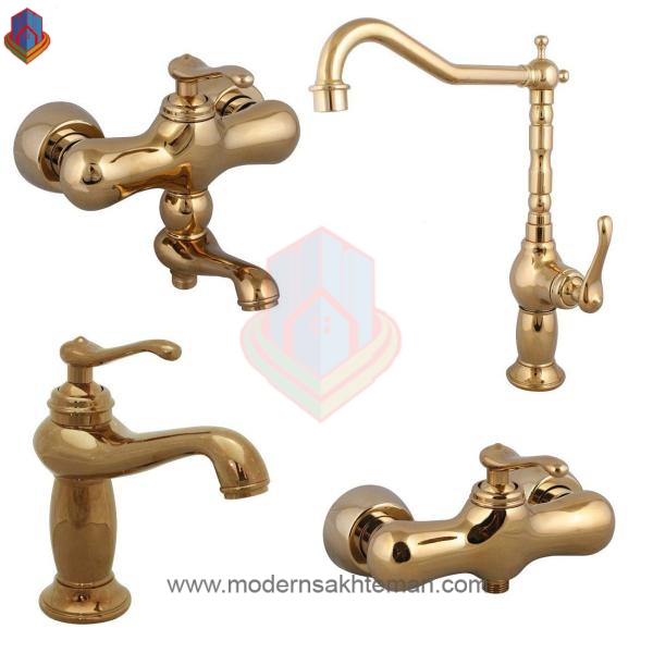 121048729 ست شیرآلات کرومات مدل ماموت طلایی - Image 1