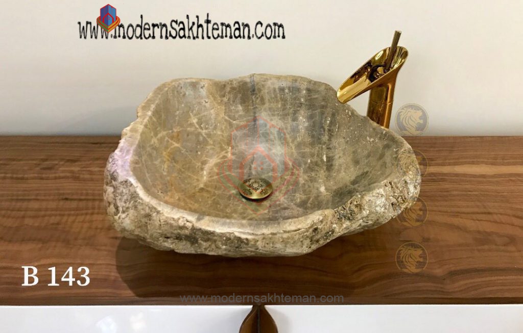 کاسه روشویی سنگی رودخانه ای مدل B150 کاسه روشویی سنگی رودخانه ای مدل 143