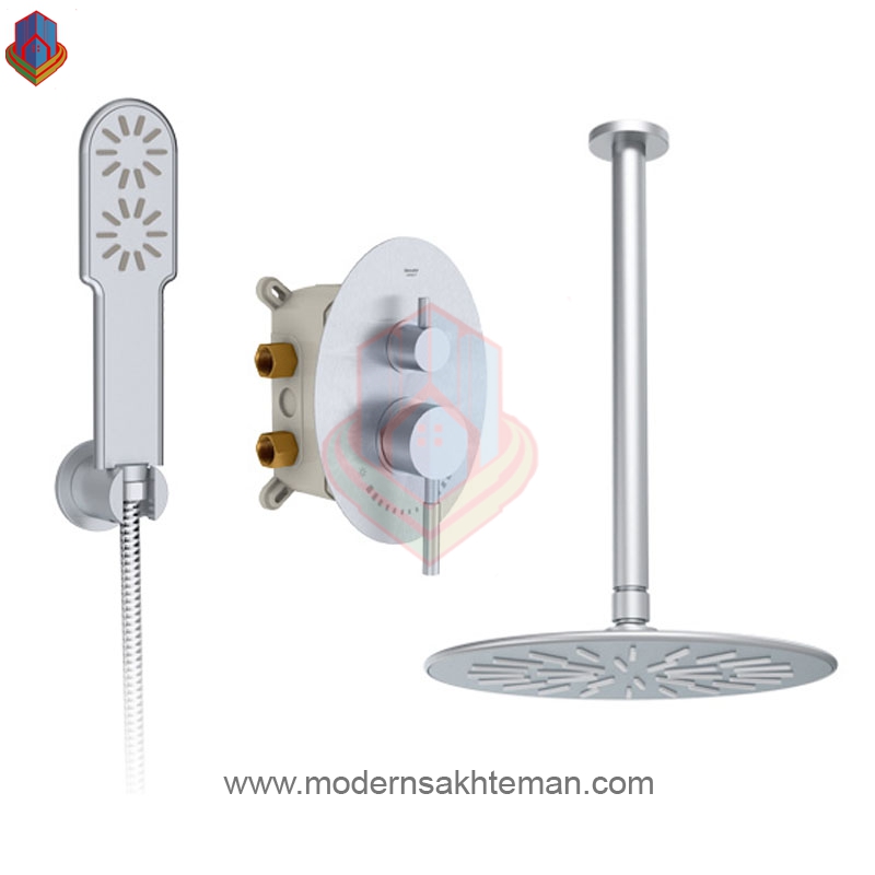 1_B36BKxcEk69dTE شیر حمام توکار شودر مدل روگن کروم مات تیپ 3 - Image 1
