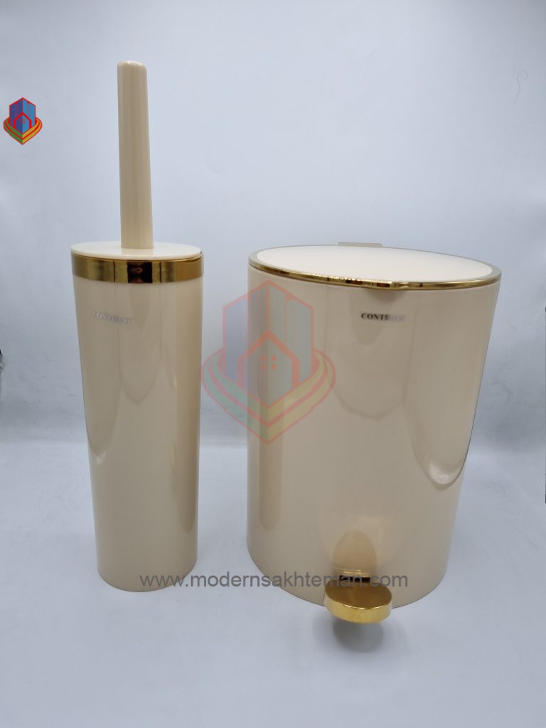 20240210_151647 ست سطل و برس کنتراست شیری طلایی - Image 1