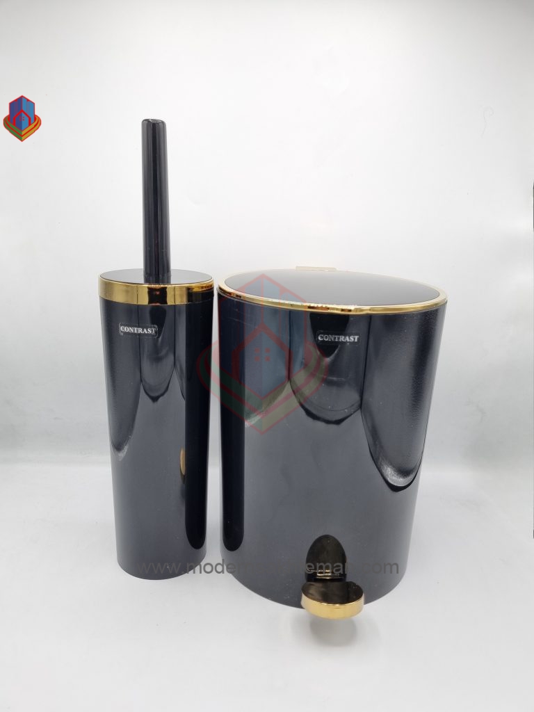 20240210_151911 ست سطل و برس کنتراست مشکی طلایی - Image 1