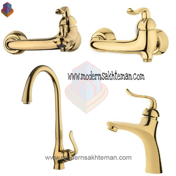 3 ست کامل شیرآلات کی اند دی مدل آیو طلایی براق