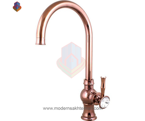 3070662 شیر ظرفشویی کرومات مدل لاکچری رزگلد - Image 1