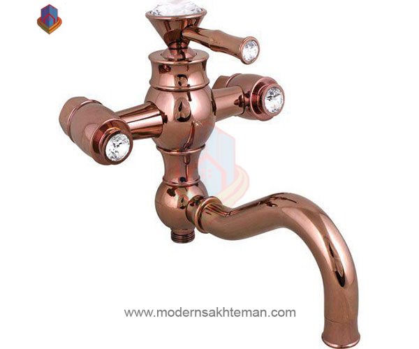 3070663 شیر حمام کرومات مدل لاکچری رزگلد - Image 1
