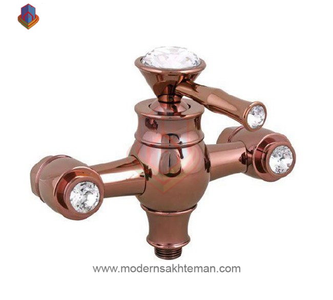 3070665 شیر توالت کرومات مدل لاکچری رزگلد - Image 1