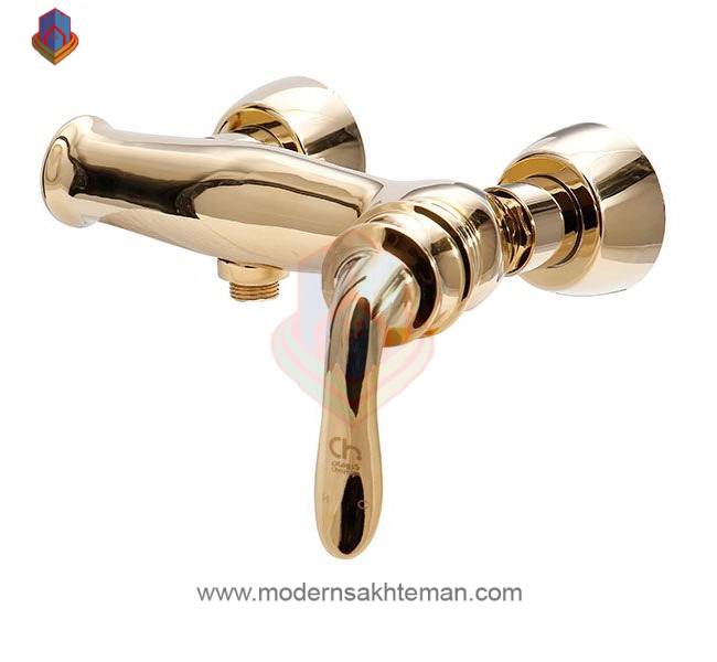 3083686 شیر توالت کرومات مدل پاریس طلایی - Image 1