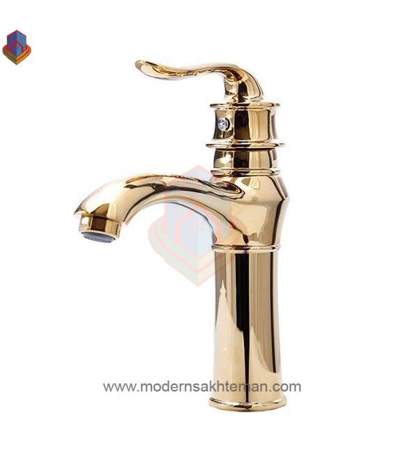 3083690 شیر روشویی کرومات مدل پاریس طلایی - Image 1
