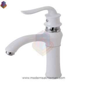 شیر روشویی کرومات مدل پاریس سفید کروم