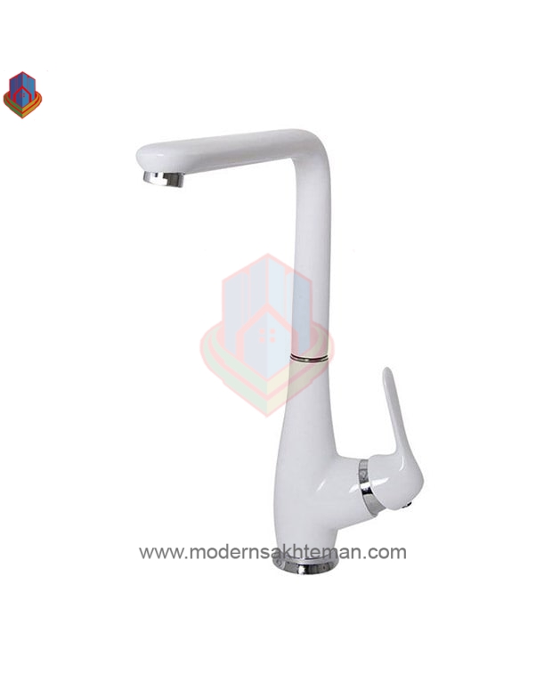 3647855 شیر ظرفشویی کرومات مدل یاتو سفید کروم - Image 1