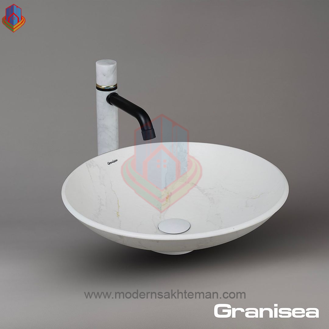 36a6dee244af445c9e5f8fbf6aa18546 کاسه روشویی مارمونایت سفید کد 133 - Image 1