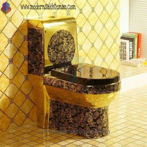 توالت فرنگی لوکس مشکی طلایی مدل Y_B036BG