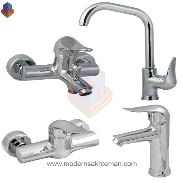 4441734 ست کامل شیرآلات کروم راشین مدل آمور
