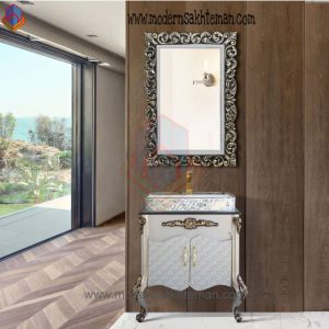 روشویی کابینتی مدرن پرسپولیس مدل برلیان نقره ای