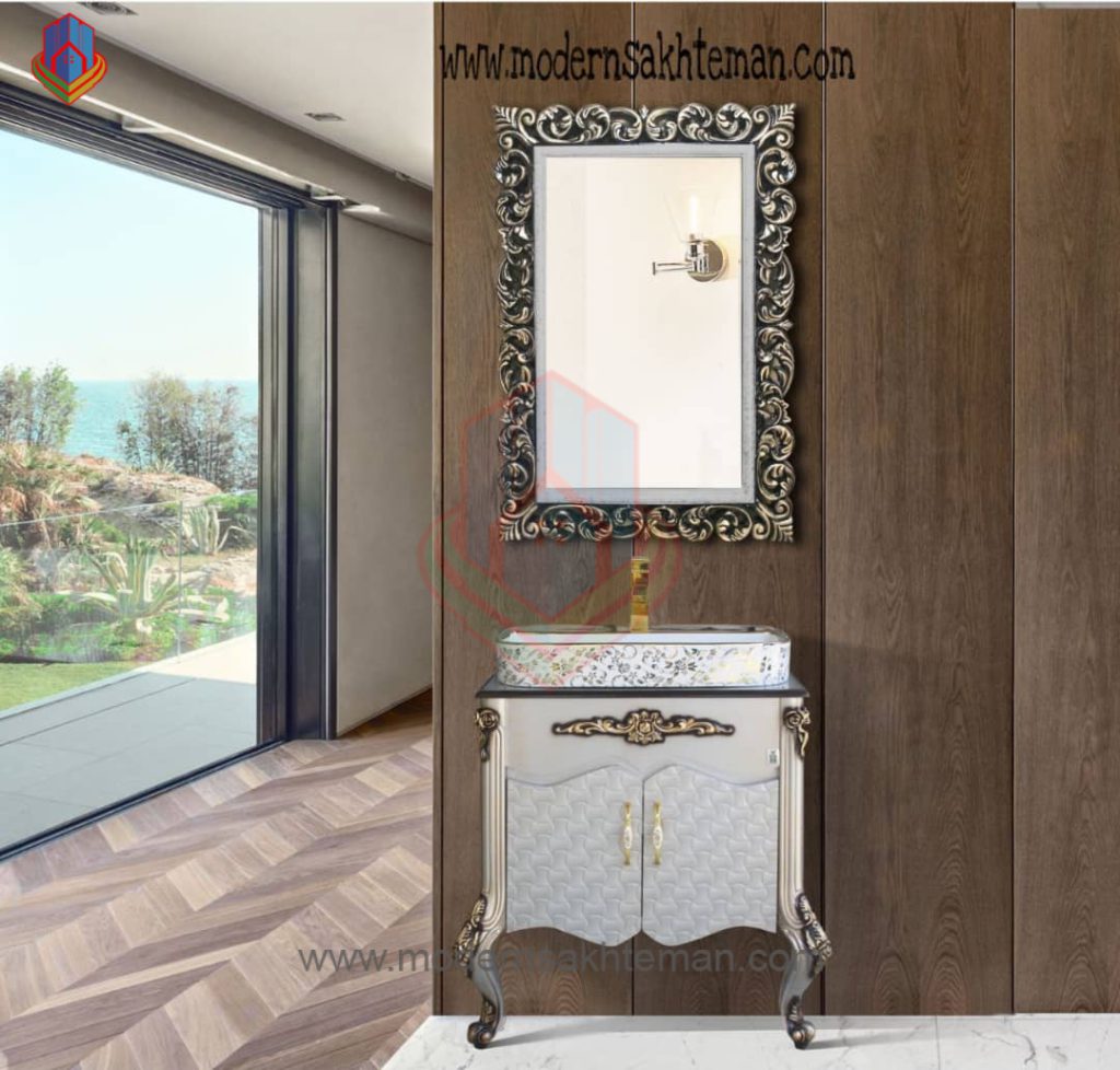 5 روشویی کابینتی مدرن پرسپولیس مدل برلیان نقره ای