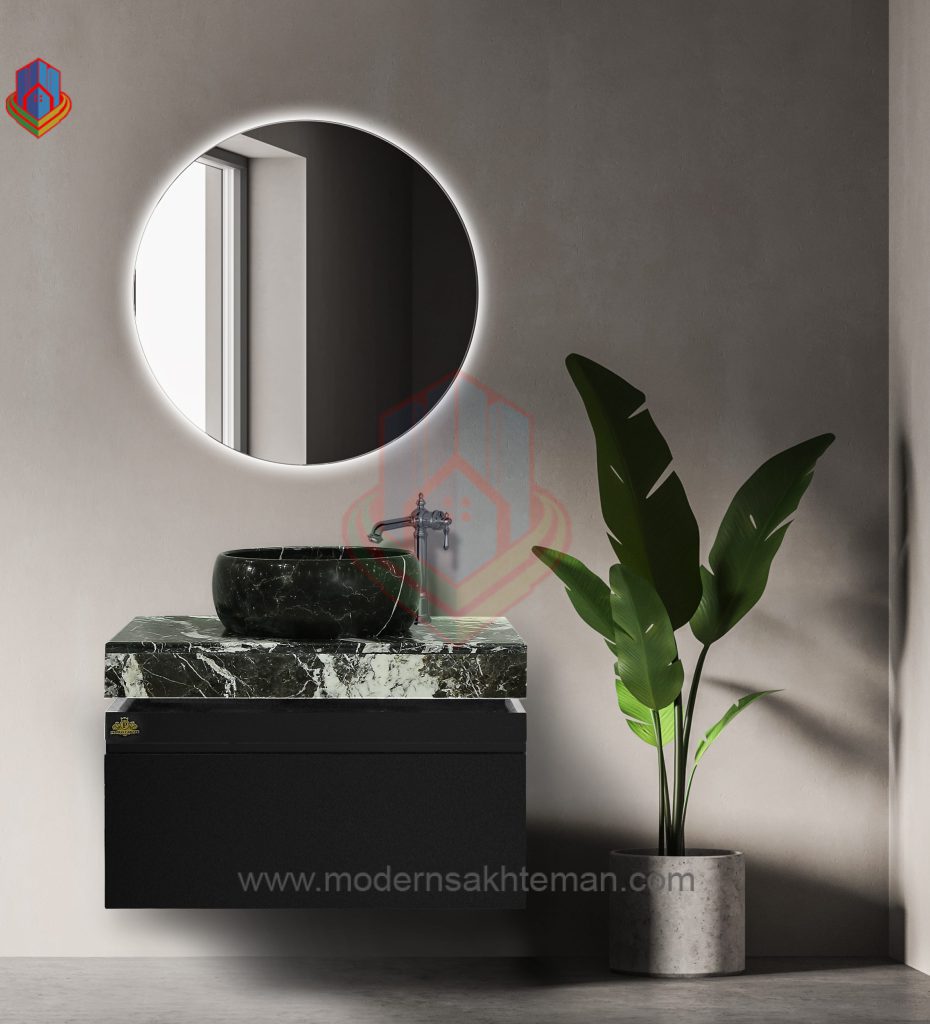 6 روشویی کابینتی فول ست پرشین مدل پترا مشکی - Image 1