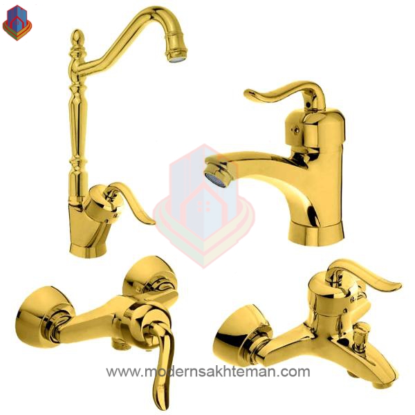 755667462734c8980229a6d1255eb0985e344dba_1629201320 ست کامل شیرآلات رز مدل بیزانس طلایی - Image 1