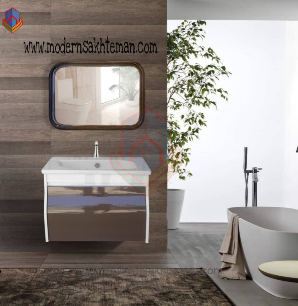 8 روشویی کابینتی مدرن پرسپولیس مدل کاپریس 65 قهوه ای