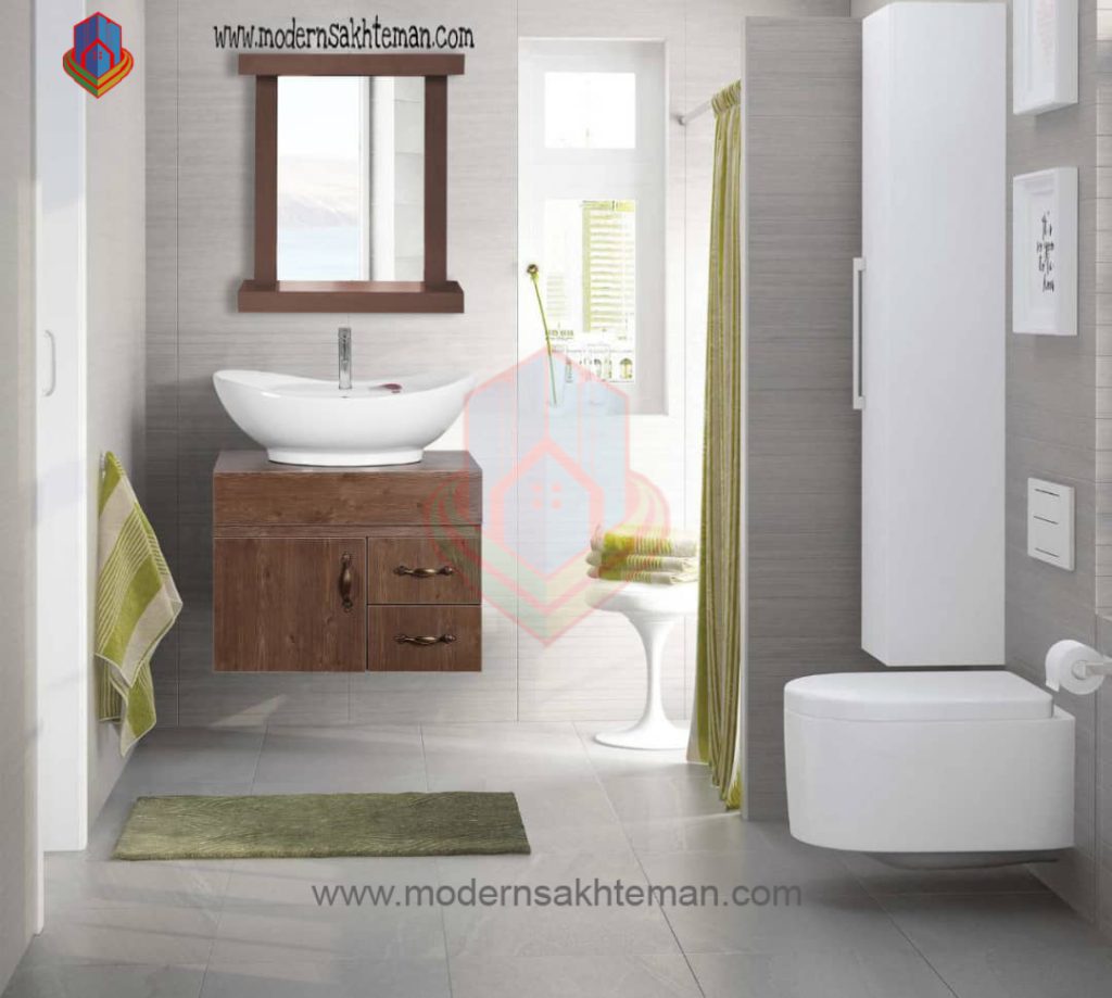 9 روشویی کابینتی طرح چوب پرسپولیس مدل گلف دوکشو