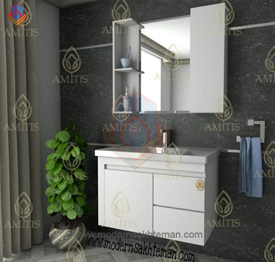 Amitis cabin elena02 آینه و روشویی کابینتی آمیتیس مدل النا
