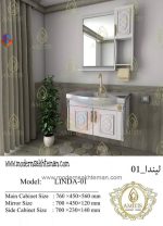 آینه و روشویی کابینتی آمیتیس مدل لیندا 01