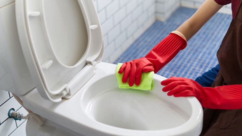 Cleaning toilet - جرم سنگ توالت را چگونه از بین ببریم؟
