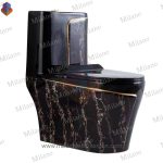 توالت فرنگی لوکس مشکی طلایی مدل Jk_6446