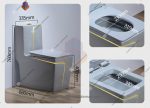 توالت فرنگی لوکس طوسی طلایی مدل RT_2213 - Image 2