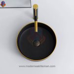 کاسه روشویی لوکس مشکی طلایی مدل S2078 - Image 3