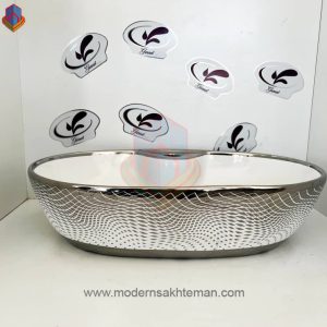 کاسه روشویی کوتینگ سفید کروم مدل 3141