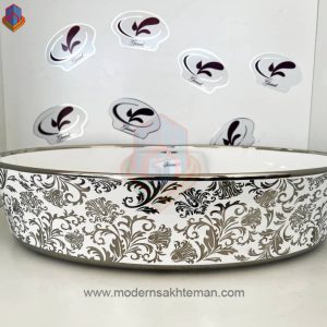 کاسه روشویی کوتینگ سفید کروم مدل 3135