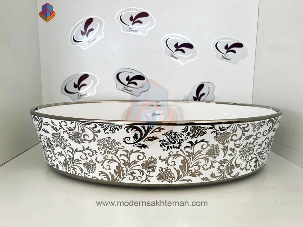 IMG-20220810-WA0028 کاسه روشویی کوتینگ سفید کروم مدل 3135 - Image 1