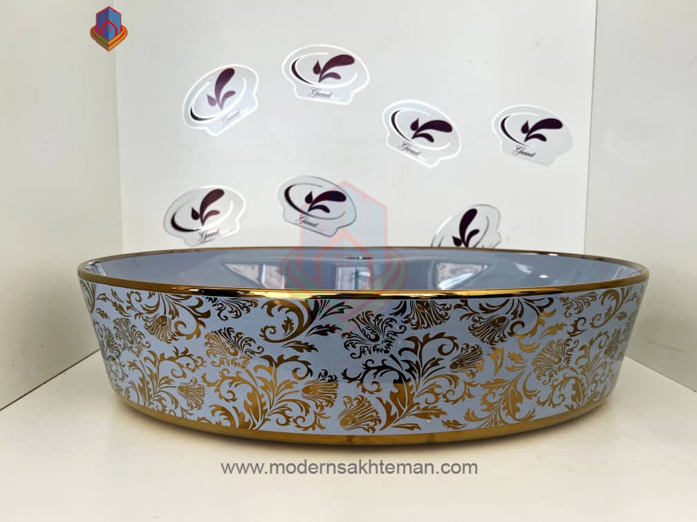IMG-20220810-WA0029 کاسه روشویی کوتینگ طوسی طلایی مدل 3136 - Image 1