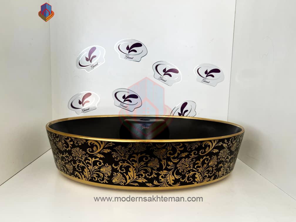 IMG-20220810-WA0030 کاسه روشویی کوتینگ مشکی طلایی مدل 3137 - Image 1