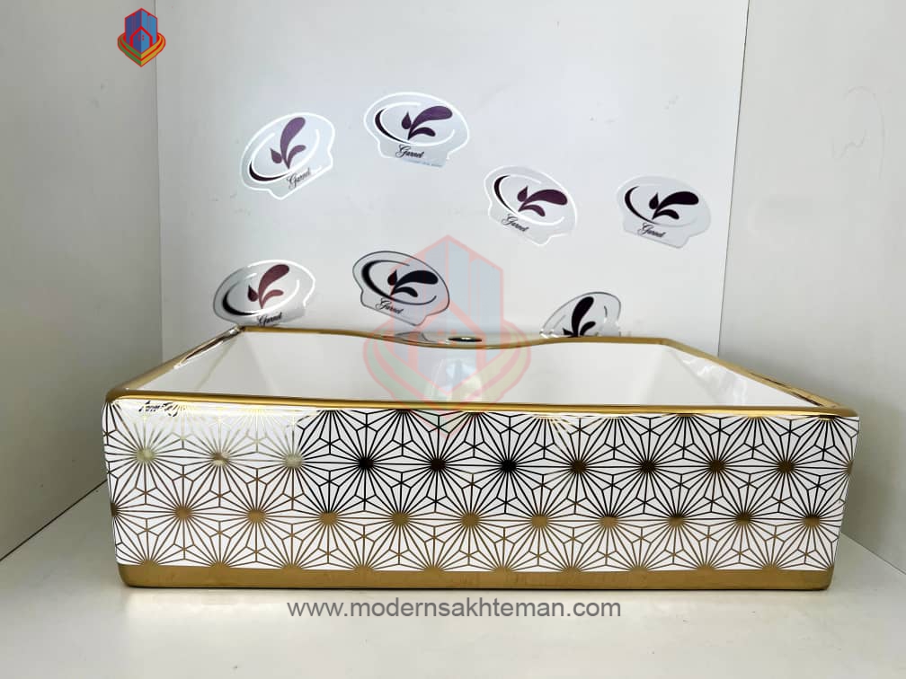 IMG-20220810-WA0036 کاسه روشویی کوتینگ سفید طلایی مدل 3139 - Image 1