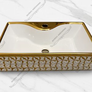 کاسه روشویی کوتینگ سفیدطلایی مدل ۳۲۰۴