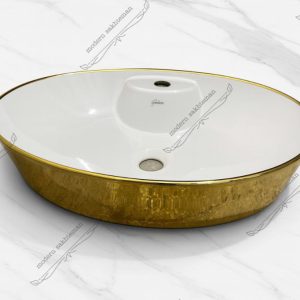 کاسه روشویی کوتینگ سفیدطلایی مدل ۳۲۰۳