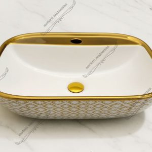 کاسه روشویی کوتینگ سفیدطلایی مدل ۳۲۰۶