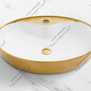 کاسه روشویی کوتینگ سفیدطلایی مدل ۳۲۰۹