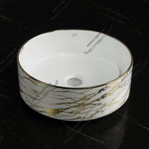 کاسه روشویی کوتینگ سفیدطلایی مدل ۳۲۱۷