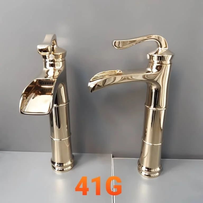 IMG_20260611_132554_994 شیر روشویی پایه بلند آبشاری طلایی مدل 41G - Image 1