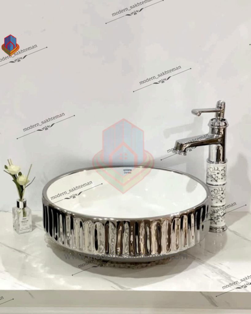 Photo_1648146836753 کاسه روشویی کوتینگ سفید کروم مدل 3068 - Image 1