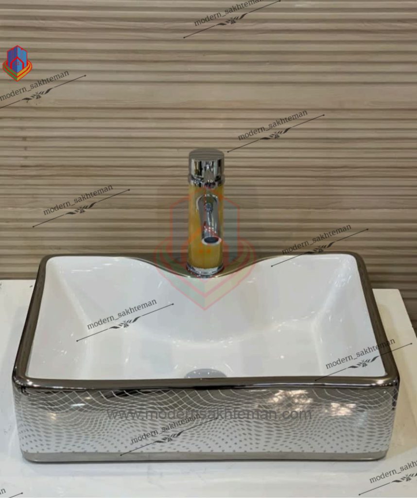 Photo_1648147071829 کاسه روشویی کوتینگ سفید کروم مدل 3085 - Image 1