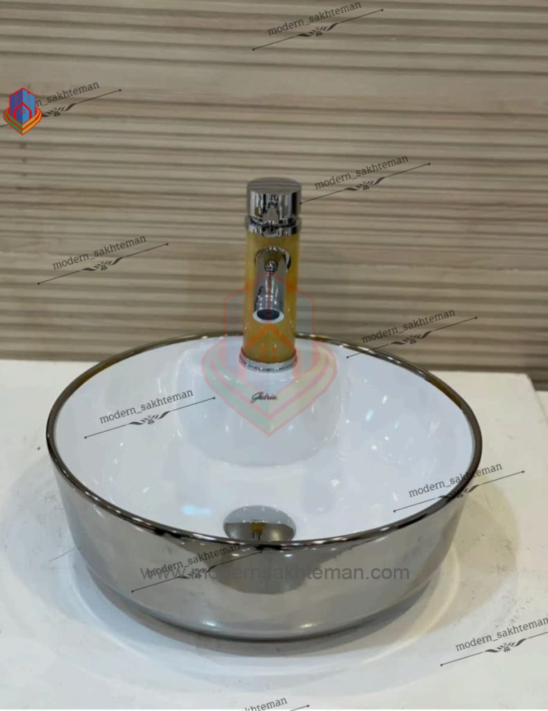Photo_1648147185911 کاسه روشویی کوتینگ سفید کروم مدل 3088 - Image 1