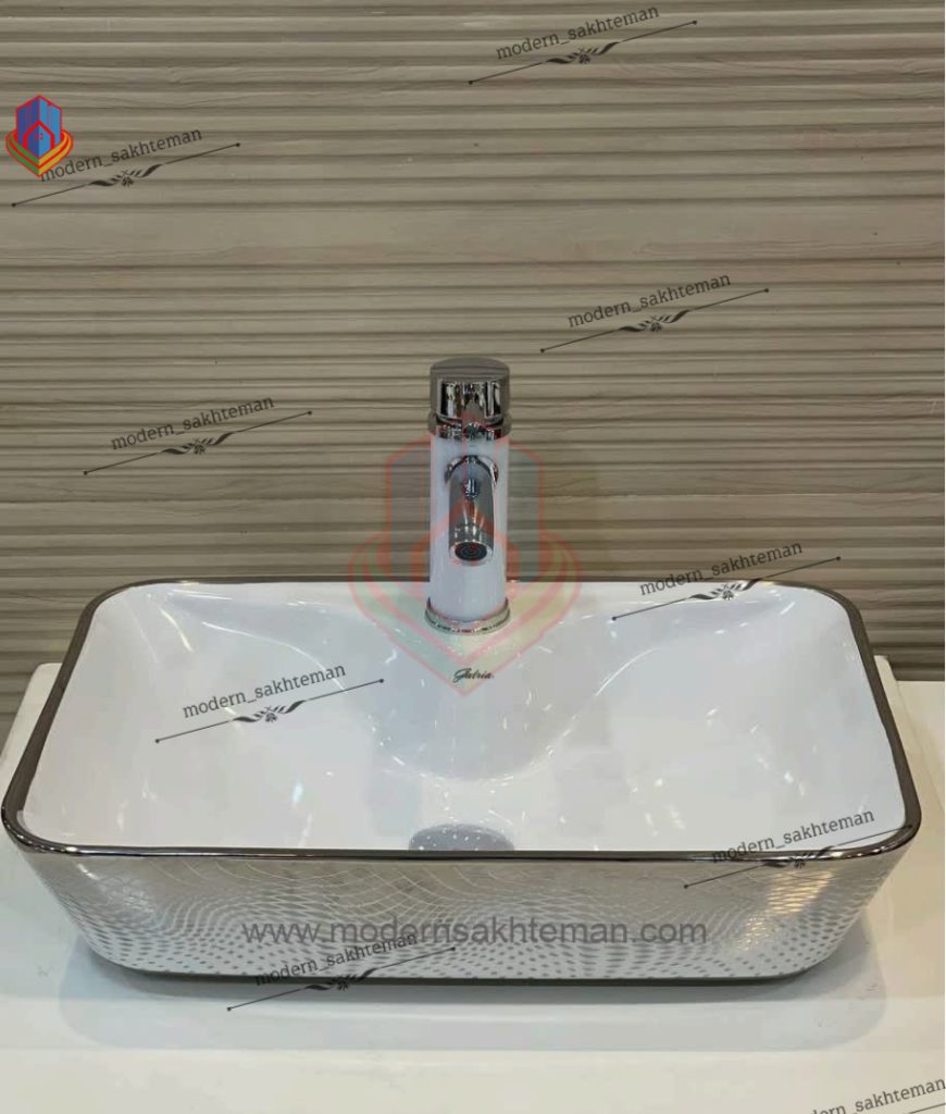 Photo_1648147228873 کاسه روشویی کوتینگ سفید کروم مدل 3092 - Image 1